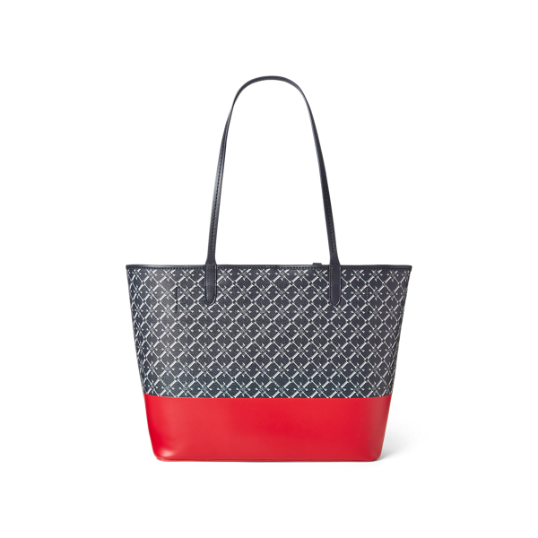 Lauren Navy Logo/Red Medium Collins Tote Lauren 3