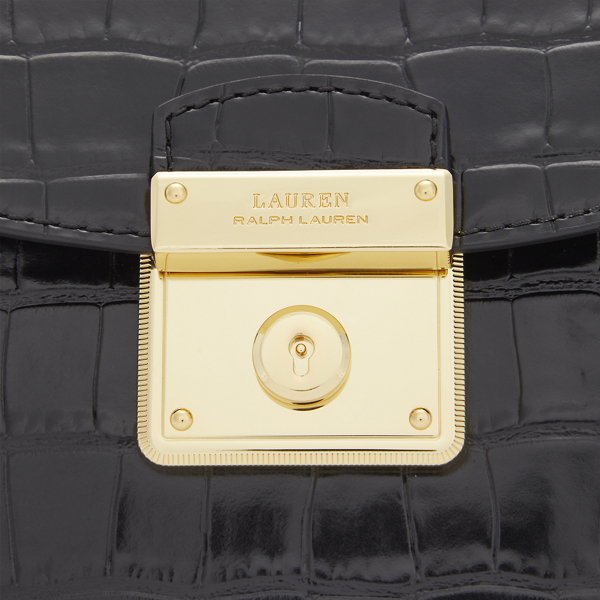 Black Leather Small Beckett Satchel Lauren 5