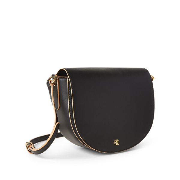 Black/Nude Leather Medium Crossbody Lauren 2