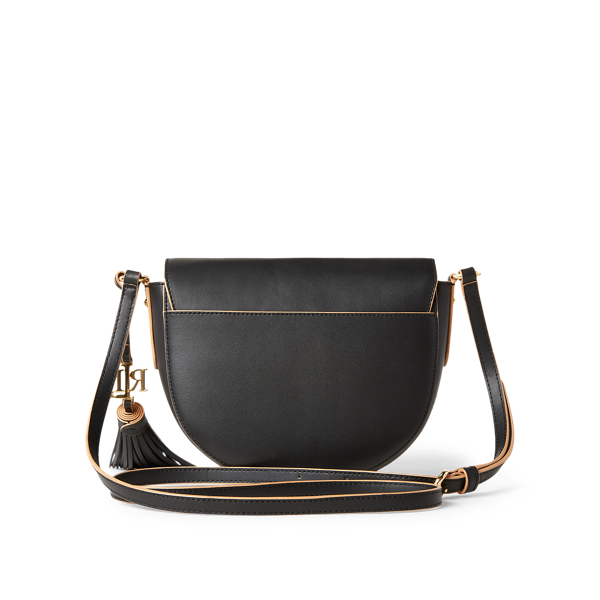 Black/Nude Leather Medium Crossbody Lauren 3