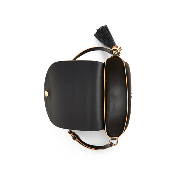Black/Nude Leather Medium Crossbody Lauren 4