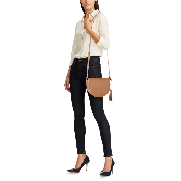 Nude/Vanilla Leather Medium Crossbody Lauren 6