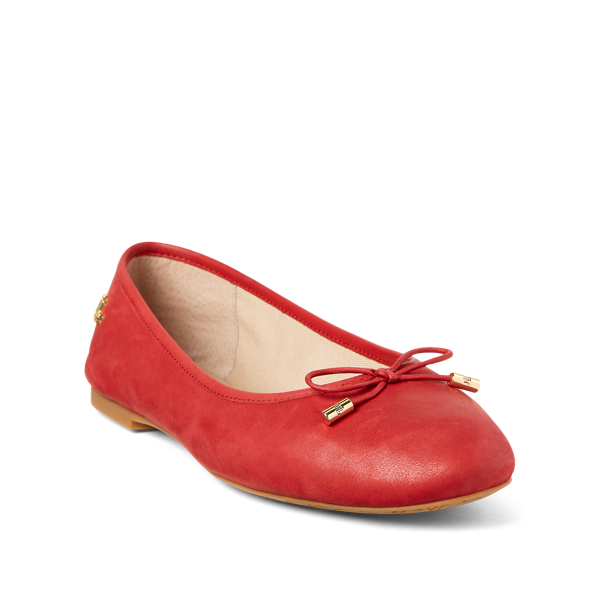 Lauren Red Jayna Leather Flat Lauren 2