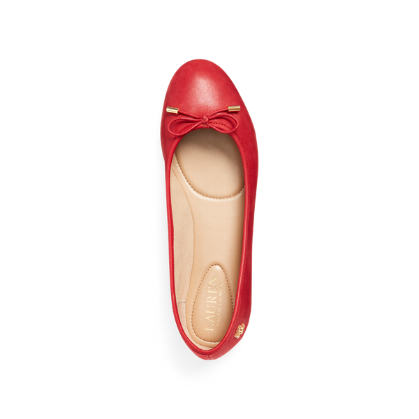 Lauren Red Jayna Leather Flat Lauren 4