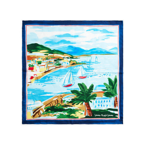 Pale Turquoise Natalie Silk Twill Scarf Lauren 2