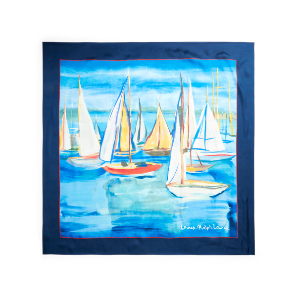 Navy Erika Silk Twill Scarf Lauren 2