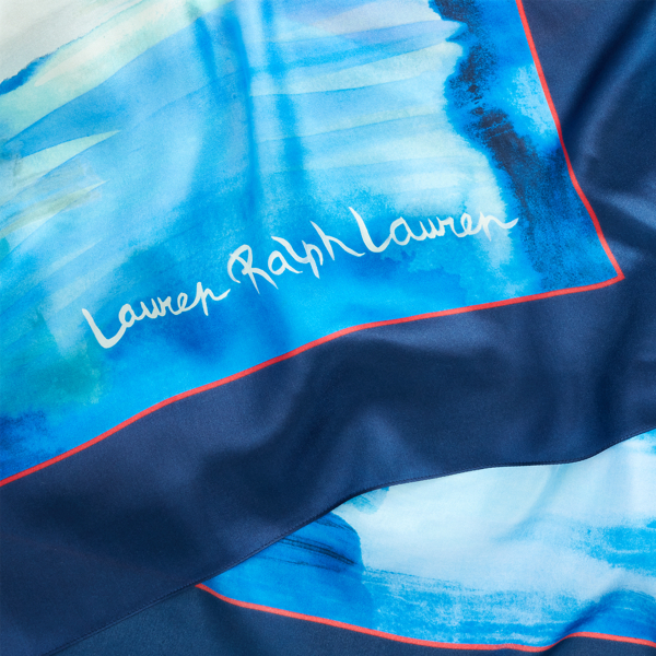 Navy Erika Silk Twill Scarf Lauren 3