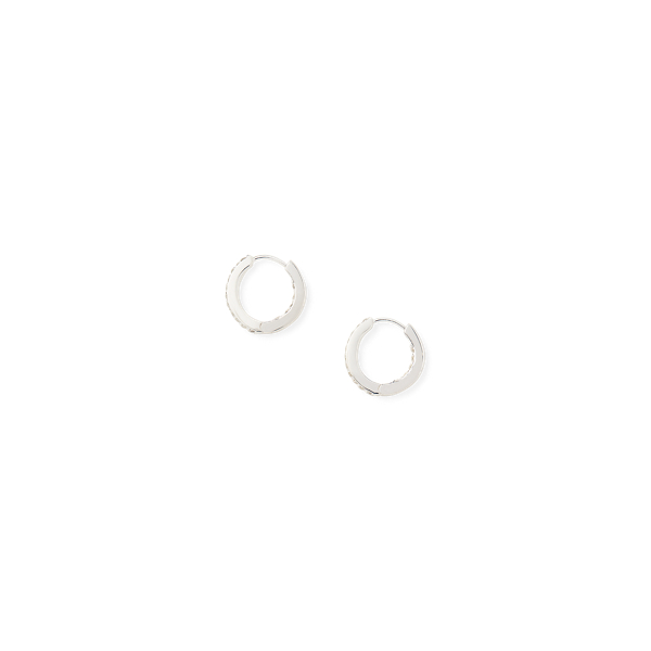 Sterling Silver Pavé Hoop Earrings
