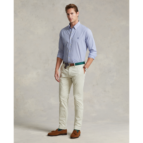 Chemise ray&eacute;e coupe ajust&eacute;e Polo Ralph Lauren en Blue/White Hairline 4