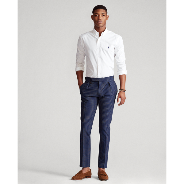 White Slim Fit Peached Poplin Shirt Polo Ralph Lauren 3