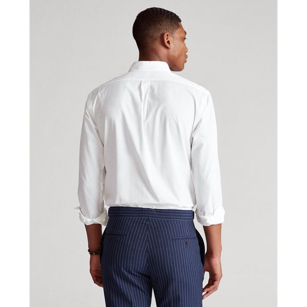 White Slim Fit Peached Poplin Shirt Polo Ralph Lauren 4