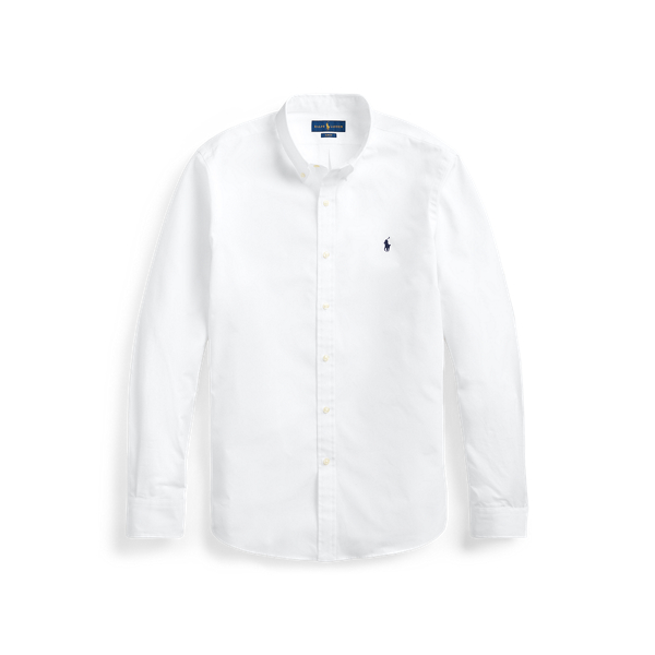White Slim Fit Peached Poplin Shirt Polo Ralph Lauren 2