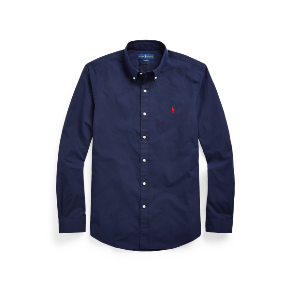 Cruise Navy Slim Fit Peached Poplin Shirt Polo Ralph Lauren 2