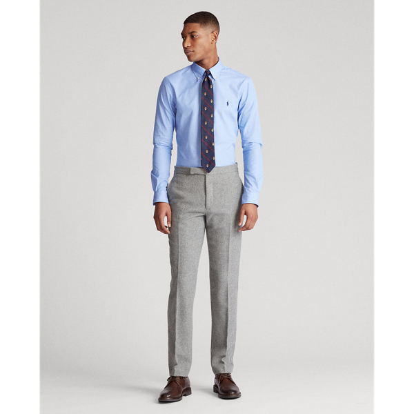 Blue Sky/White Slim Fit Peached Poplin Shirt Polo Ralph Lauren 3