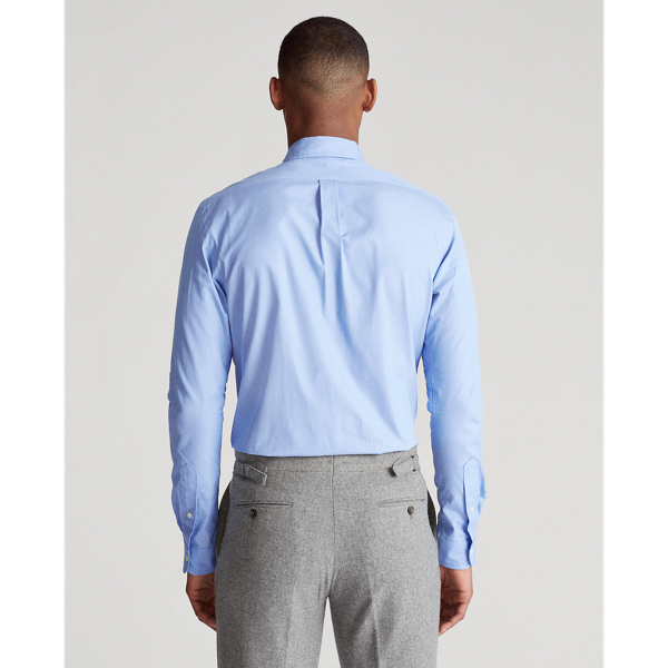 Blue Sky/White Slim Fit Peached Poplin Shirt Polo Ralph Lauren 4