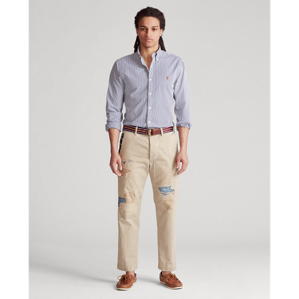 Slim-Fit Hemd aus Peaching-Popelin Polo Ralph Lauren in 199a Navy/White 3