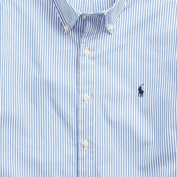 Blue Sky/White Slim Fit Peached Poplin Shirt Polo Ralph Lauren 7