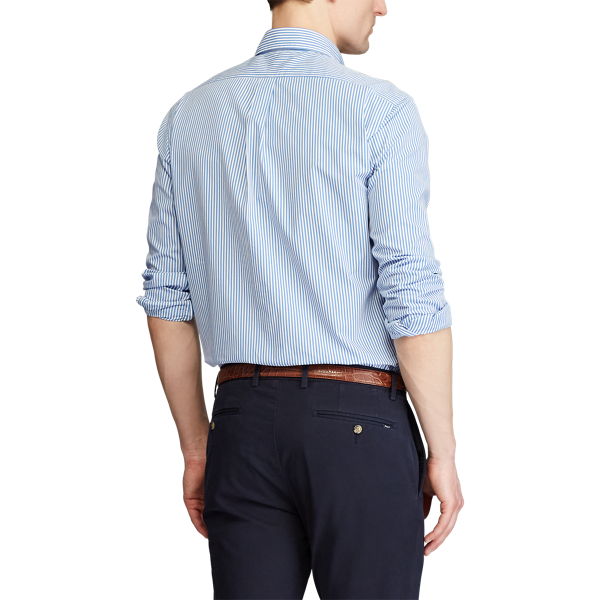 Blue Sky/White Slim Fit Peached Poplin Shirt Polo Ralph Lauren 5