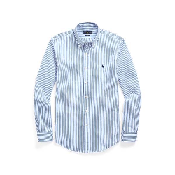 Blue Sky/White Slim Fit Peached Poplin Shirt Polo Ralph Lauren 2