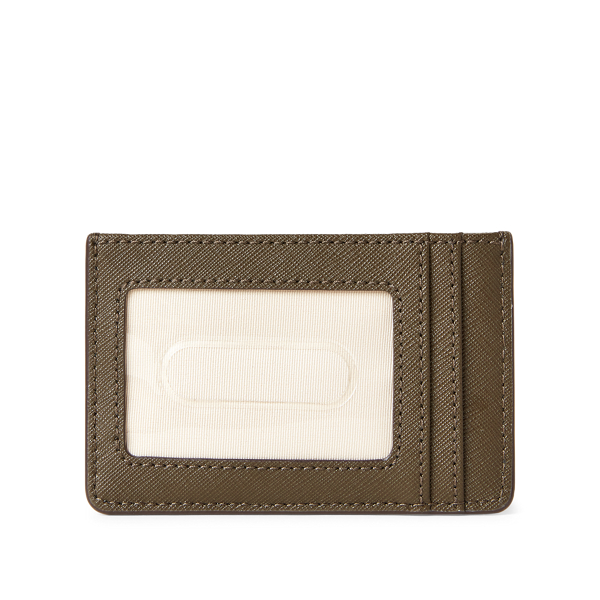 Deep Olive Saffiano Leather Card Case Lauren 2