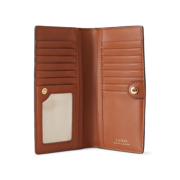 Warm Gold Heather Saffiano Slim Leather Wallet Lauren 3