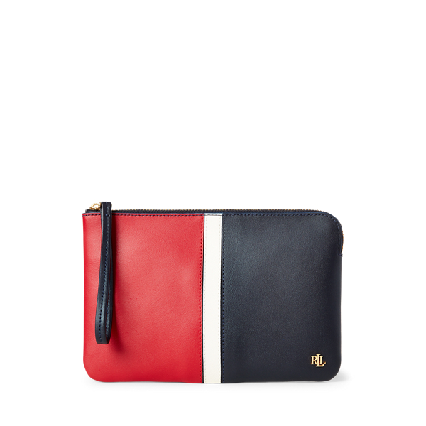 Color-Blocked Leather Pouch Lauren in 1