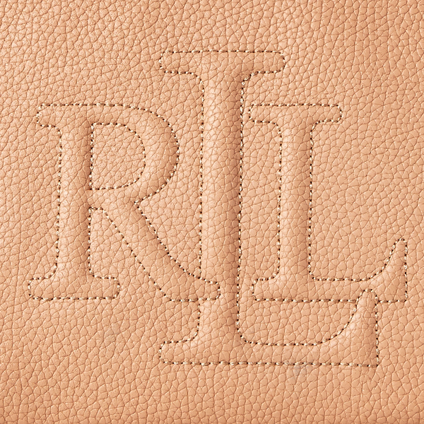 Nude/Black Pebbled Leather Cosmetic Bag Lauren 5