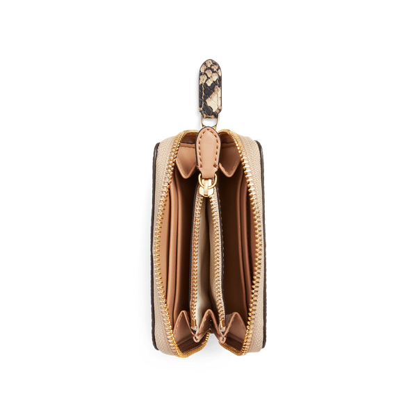 Nude Leather Small Zip Wallet Lauren 3