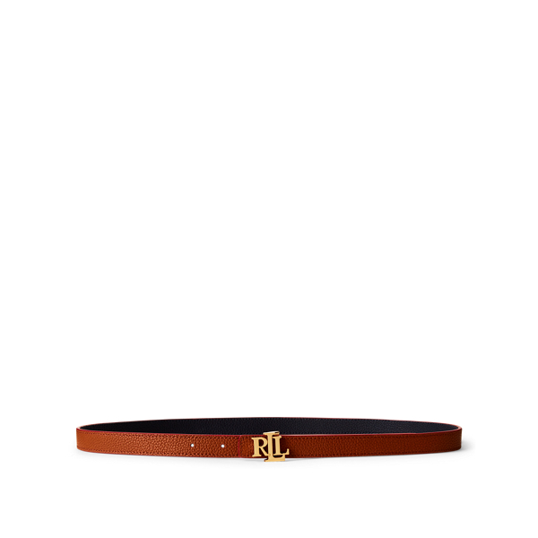 Lauren Navy/ Tan Logo Reversible Leather Belt Lauren 2