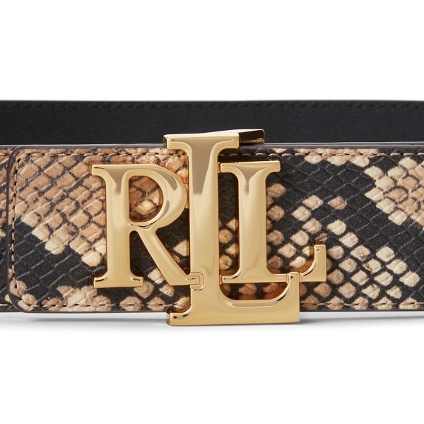 Nude/Black Reversible Leather Belt Lauren 2