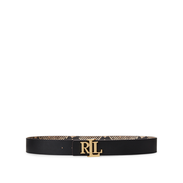 Nude/Black Reversible Leather Belt Lauren 3