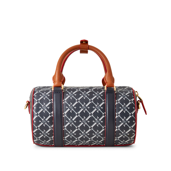 Tan/Navy Heritage Leather Small Satchel Lauren 3