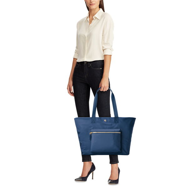 Lauren Navy Nylon Medium Canton Tote Lauren 6