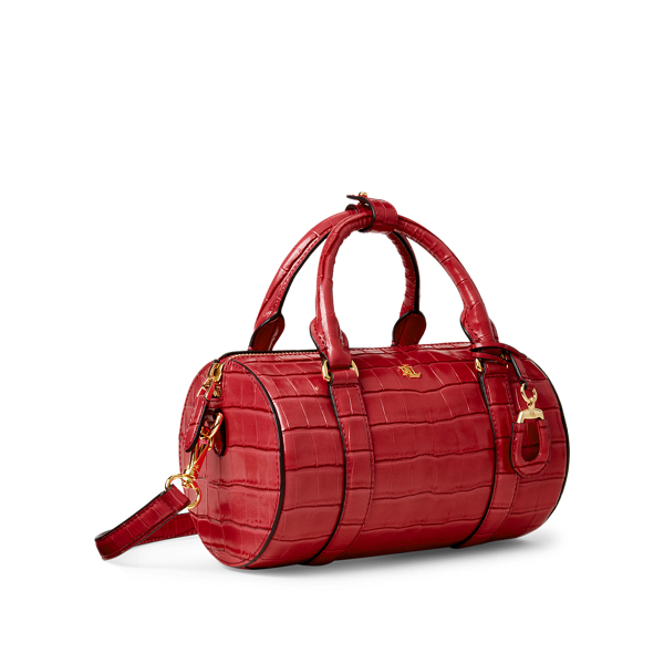 Leather Small Satchel Lauren em RL Red 2
