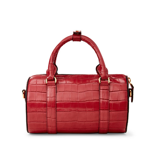Leather Small Satchel Lauren em RL Red 3