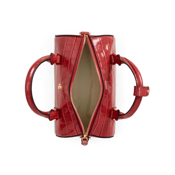 Leather Small Satchel Lauren em RL Red 4