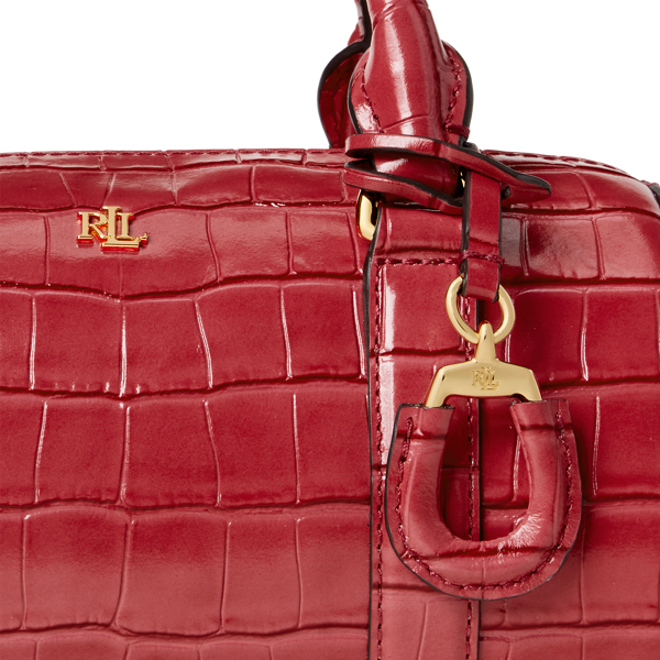 Leather Small Satchel Lauren em RL Red 5