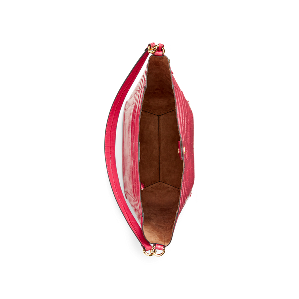 Embossed Medium Adley Shoulder Bag Lauren in Ruby 4