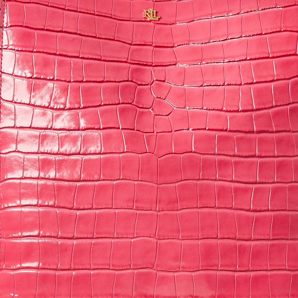 Embossed Medium Adley Shoulder Bag Lauren in Ruby 5