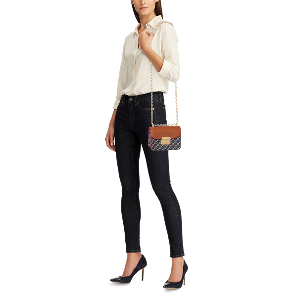 Tan/Navy Mini Beckett Crossbody Bag Lauren 5