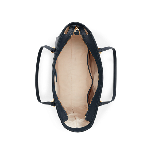 Lauren Navy Leather Medium Shopper Lauren 4