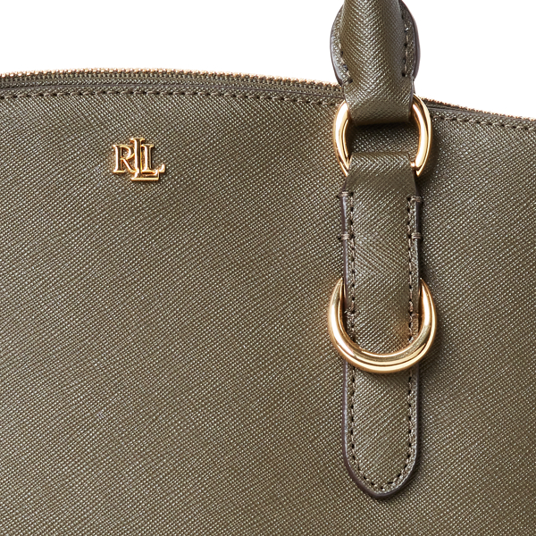 Deep Olive Saffiano Leather Mini Satchel Lauren 5