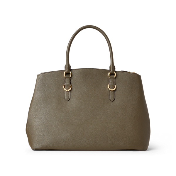 Deep Olive Leather Double-Zip Satchel Lauren 3