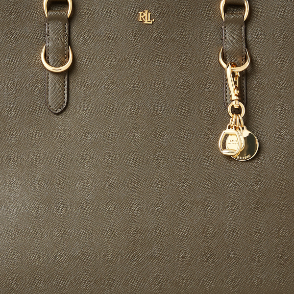 Deep Olive Leather Double-Zip Satchel Lauren 5