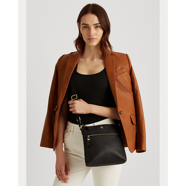 Black Leather Medium Jetty Crossbody Lauren 8