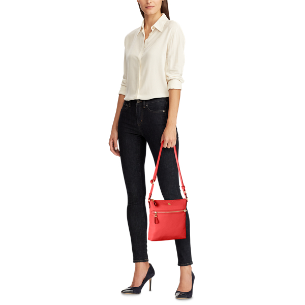 Red Nylon Medium Jetty Crossbody Lauren 6