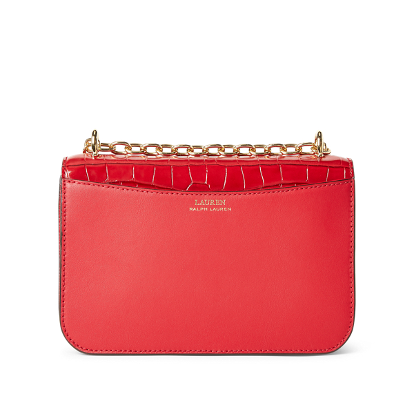 RL Red Medium Leather Crossbody Bag Lauren 3