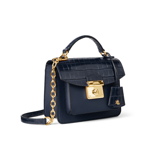 Lauren Navy Leather Small Beckett Satchel Lauren 2