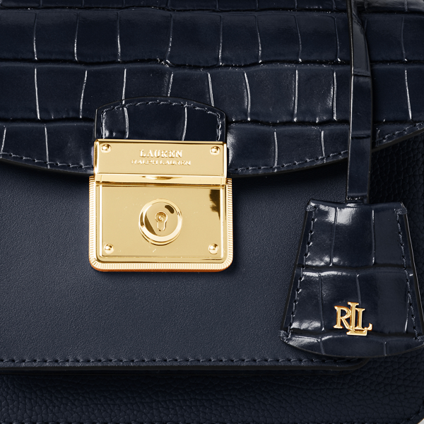 Lauren Navy Leather Small Beckett Satchel Lauren 5