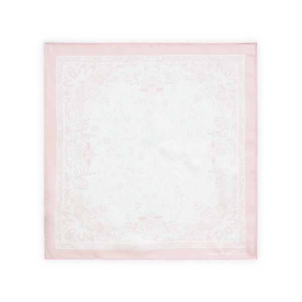 Pale Rose Bud Lisa Square Silk Scarf Lauren 2